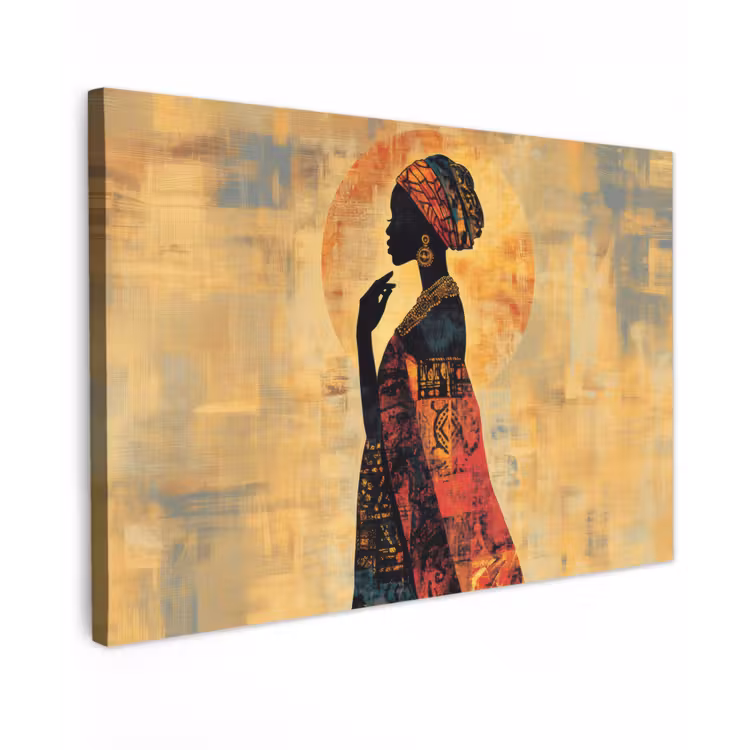 Vrouw - Silhouet - Patronen - Sierlijk Tuinposter op houten frame 2 cm dik klein -3d