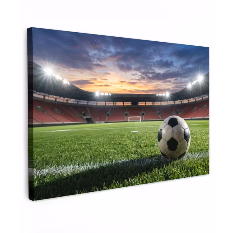 Voetbal - Stadion - Sport - Groen Tuinposter op houten frame 2 cm dik klein -3d