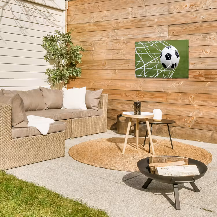 Voetbal - Goal - Net - Sport Tuinposter op houten frame 2 cm dik klein -sfeer2