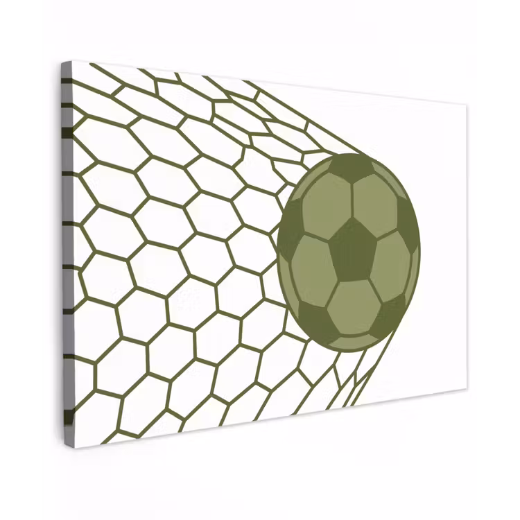 Voetbal - Goal - Sport - Groen Tuinposter op houten frame 2 cm dik klein -3d