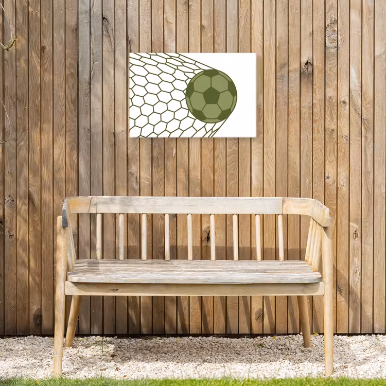 Voetbal - Goal - Sport - Groen Tuinposter op houten frame 2 cm dik klein -sfeer4