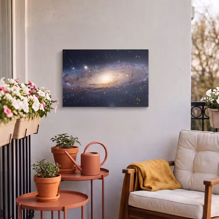 Outdoor Leinwand - Galaxie – Weltraum – Kosmos - Sterrenstelsel - Ruimte - Kosmos Tuinposter op houten frame 2 cm dik klein