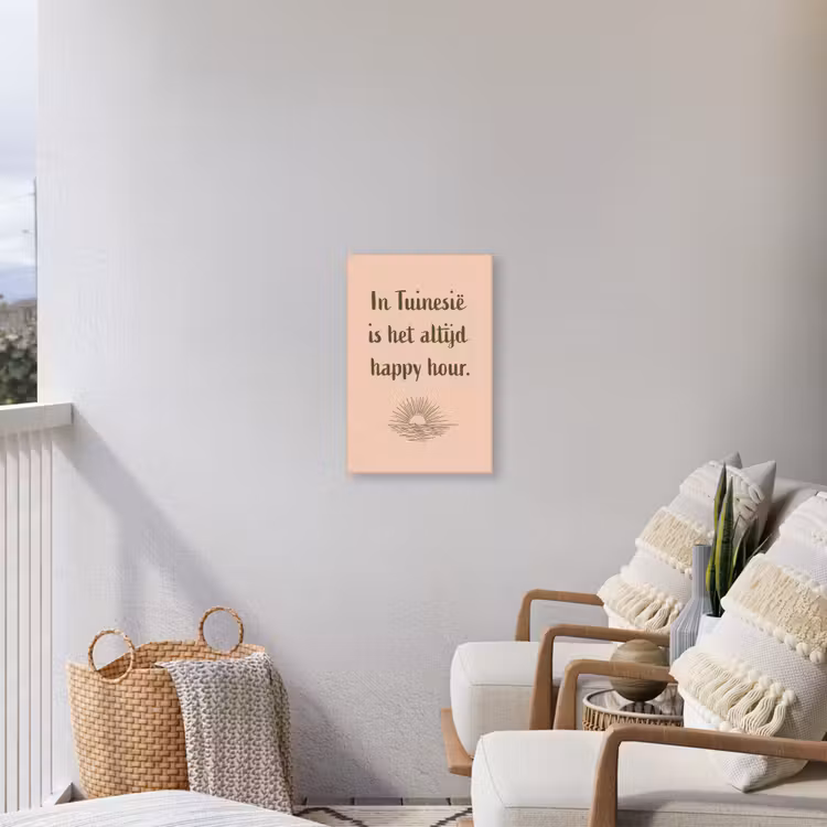 Tuin - Roze - Quote - Zon Tuinposter op houten frame 2 cm dik klein -sfeer1