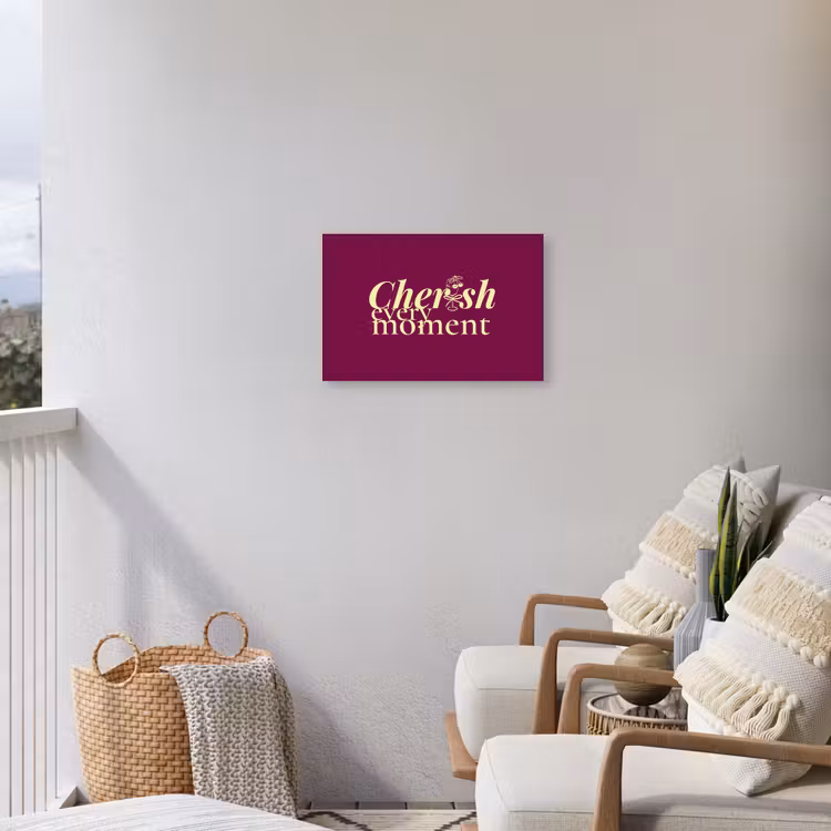 Cherish every moment - Cocktailglas - Bordeaux Tuinposter op houten frame 2 cm dik klein -sfeer1