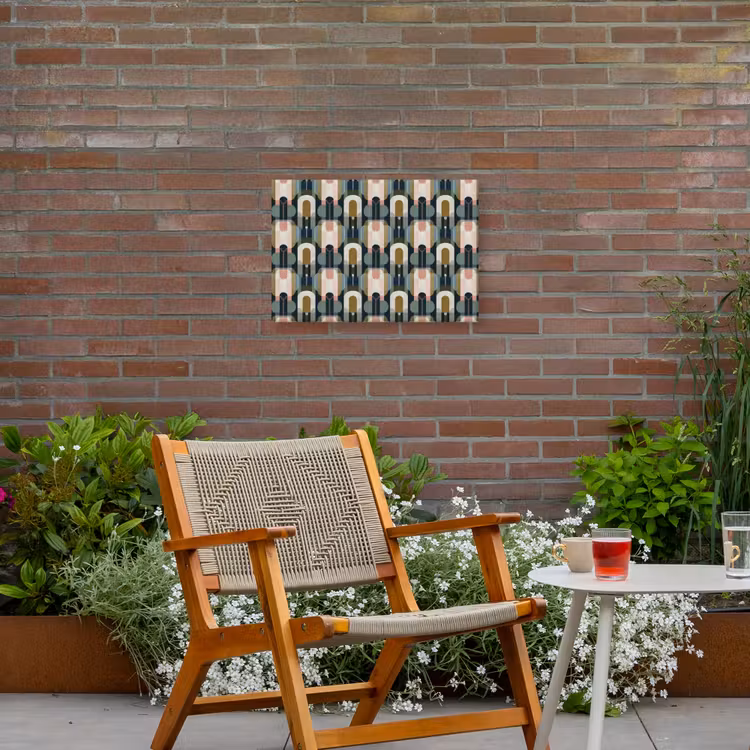 Geografisch - Modern - Kleurrijk Tuinposter op houten frame 2 cm dik klein 845 -sfeer3