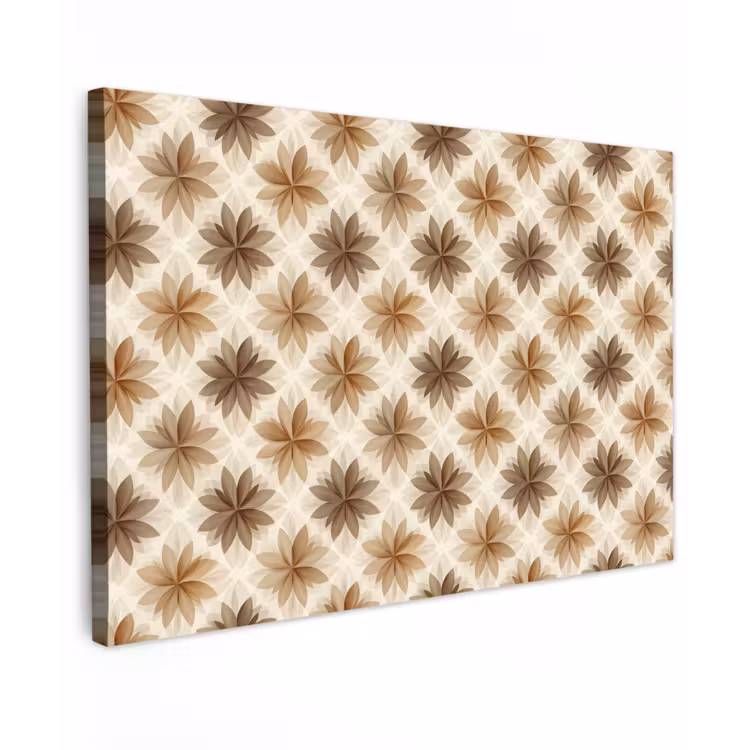 Geografisch - Patroon - Bruin Tuinposter op houten frame 2 cm dik klein 845 -3d