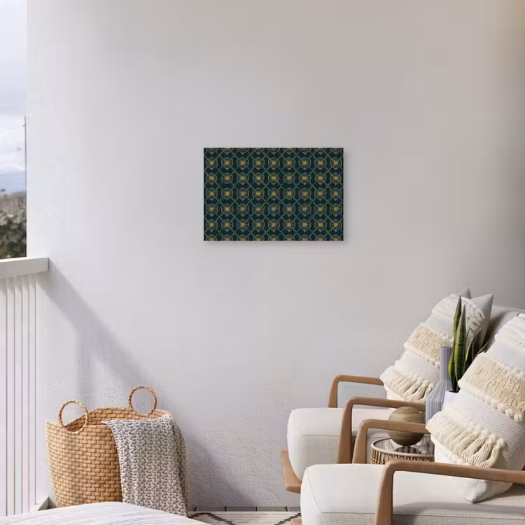 Geometrisch - Elegant - Groen Tuinposter op houten frame 2 cm dik klein 845 -sfeer1