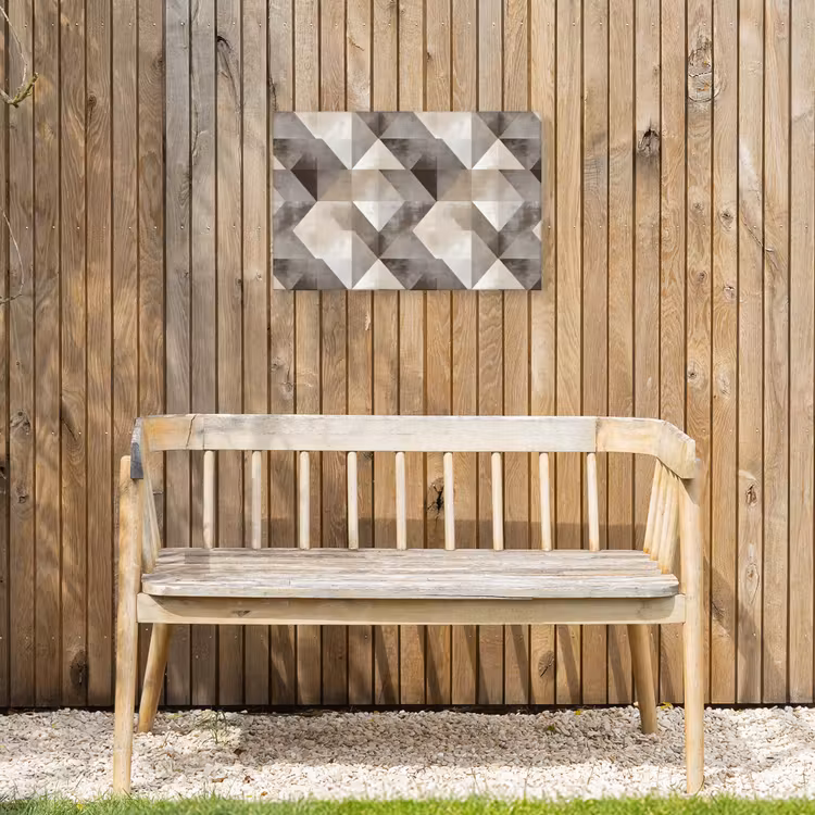 Geometrisch - Motief - Aardetinten Tuinposter op houten frame 2 cm dik klein 845 -sfeer4