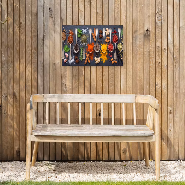 Kruiden - Lepels - Culinair - Kleurrijk - Sfeervol Tuinposter op houten frame 2 cm dik klein -sfeer4