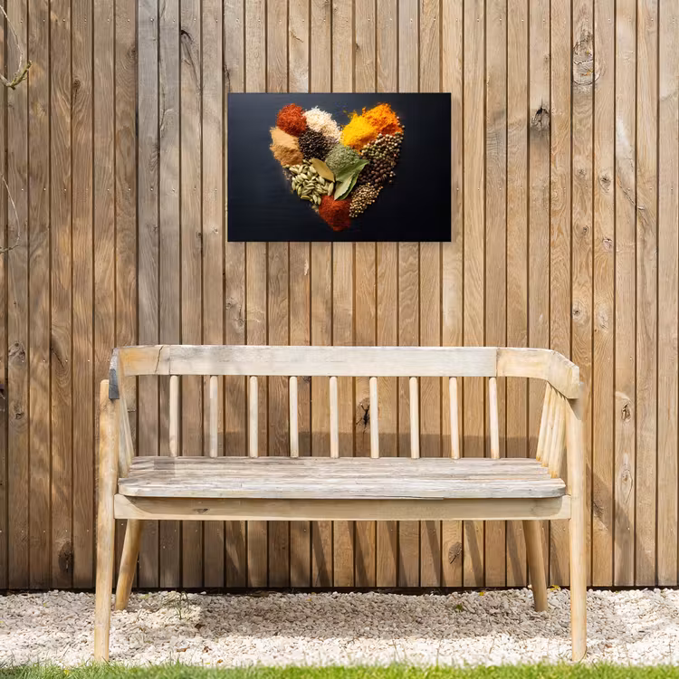 Specerijen - Mix - Hartvorm - Zwart Tuinposter op houten frame 2 cm dik klein -sfeer4