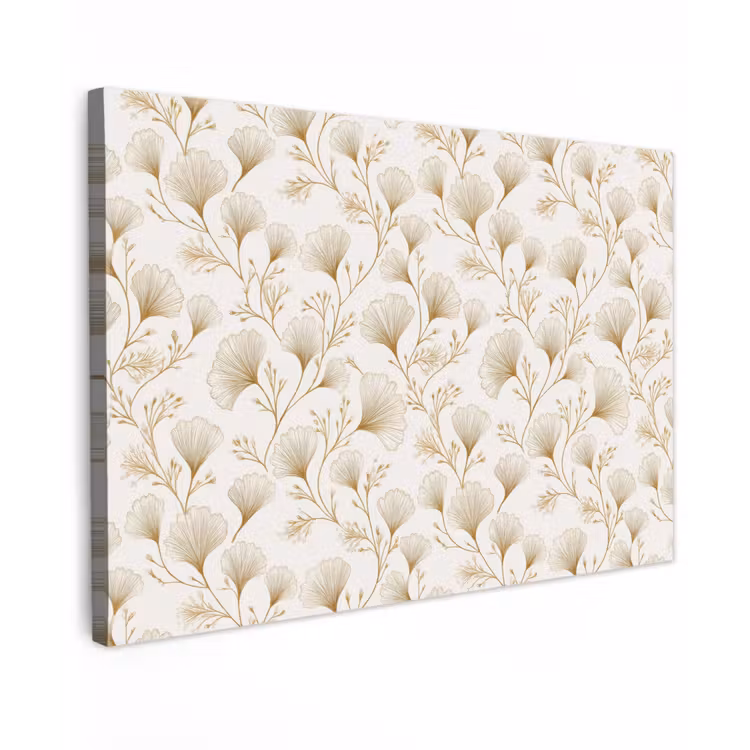 Ginkgo - Takken - Goud Tuinposter op houten frame 2 cm dik klein 845 -3d