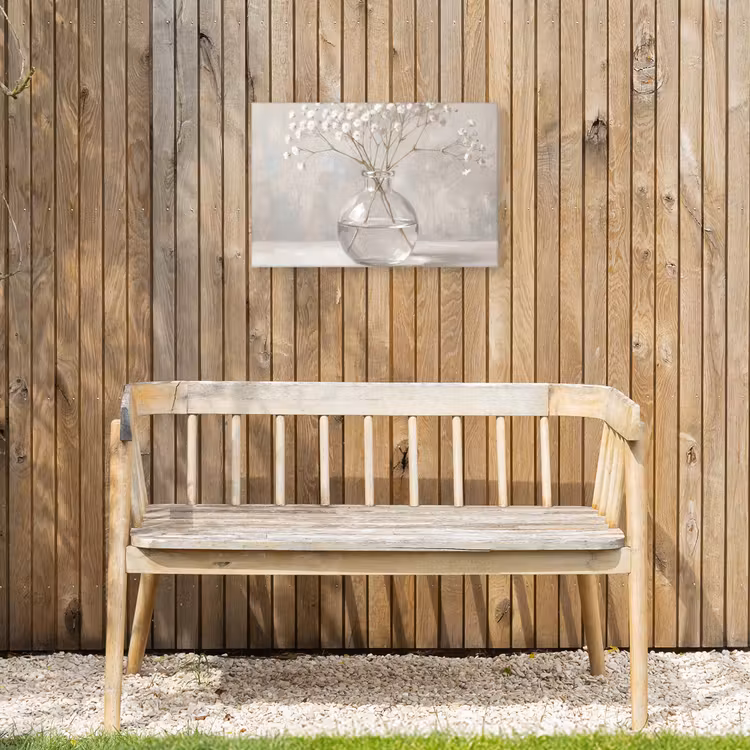 Gipskruid - Vaas - Wit Tuinposter op houten frame 2 cm dik klein -sfeer4