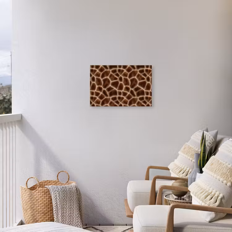 Giraf - Bruin - Vacht Tuinposter op houten frame 2 cm dik klein 845 -sfeer1