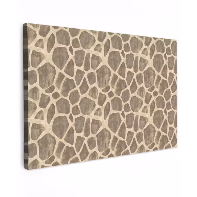Giraf - Patroon - Beige - Bruin Tuinposter op houten frame 2 cm dik klein 845 -3d