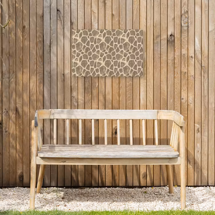 Giraf - Patroon - Beige - Bruin Tuinposter op houten frame 2 cm dik klein 845 -sfeer4