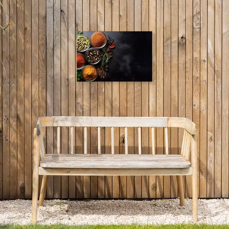 Glazen - Bakjes - Blaadjes - Kruiden Tuinposter op houten frame 2 cm dik klein -sfeer4