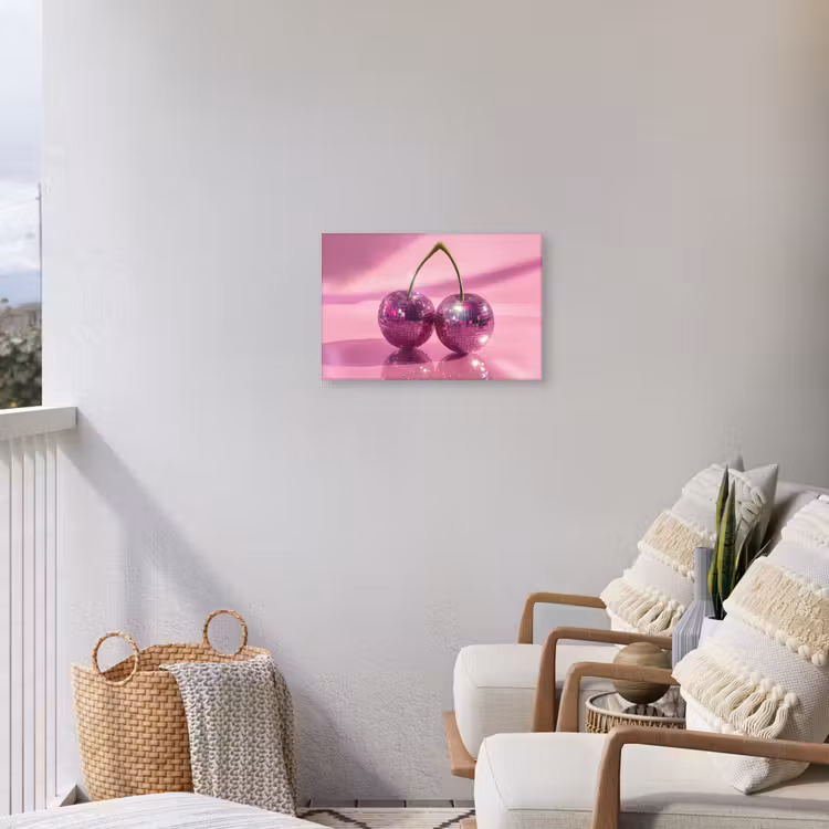 Glitter - Discobol - Roze - Kersen Tuinposter op houten frame 2 cm dik klein -sfeer1