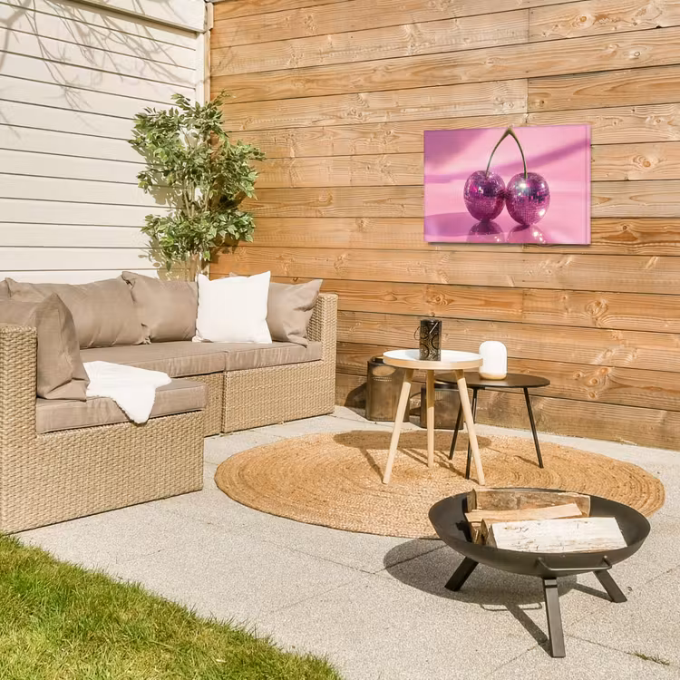 Glitter - Discobol - Roze - Kersen Tuinposter op houten frame 2 cm dik klein -sfeer2