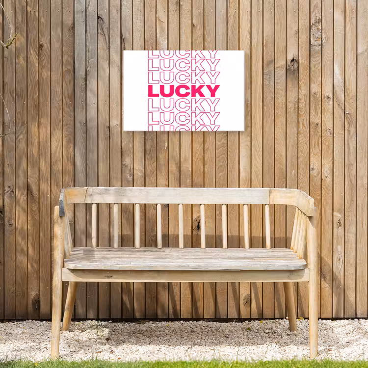 Lucky - Roze - Patroon Tuinposter op houten frame 2 cm dik klein -sfeer4