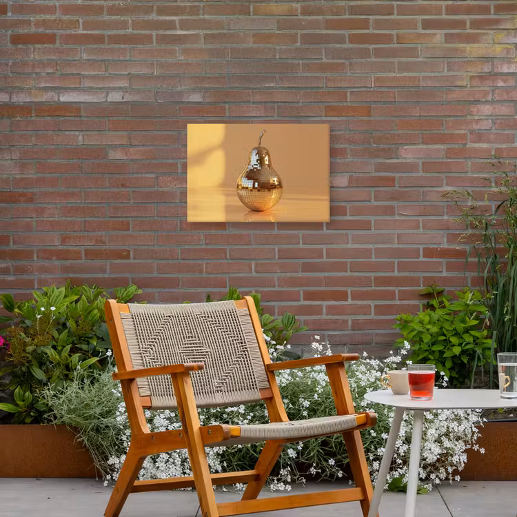 Goud - Disco - Glitter - Peer Tuinposter op houten frame 2 cm dik klein -sfeer3