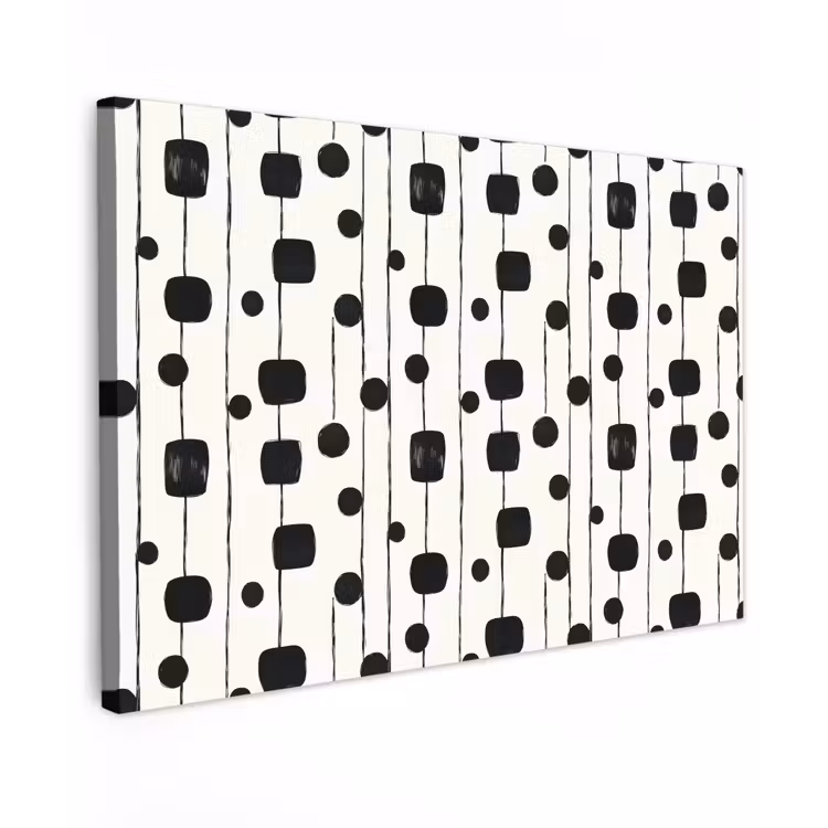 Grafisch - Modern - Zwart Tuinposter op houten frame 2 cm dik klein 845 -3d