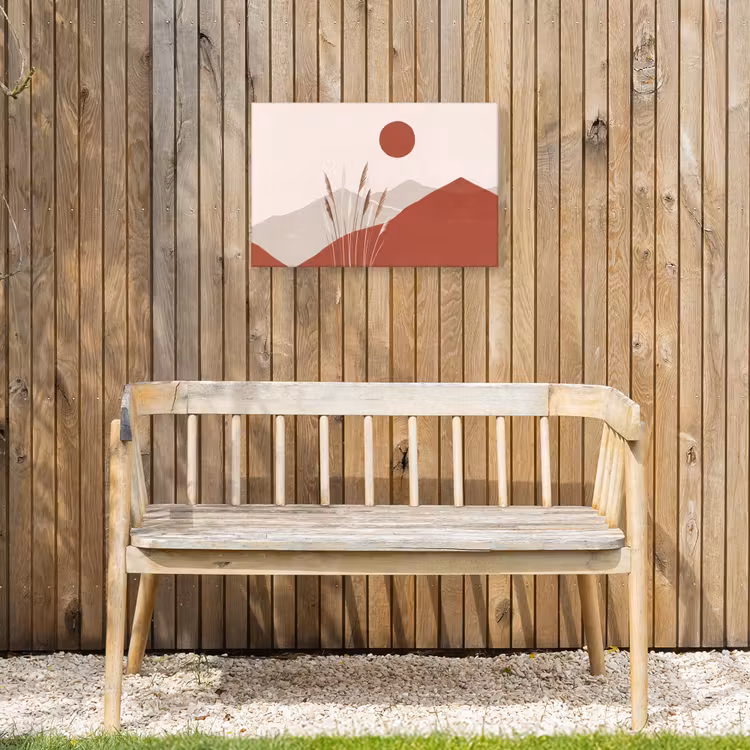 Gras - Landschap - Natuur - Abstract - Beige Tuinposter op houten frame 2 cm dik klein -sfeer4