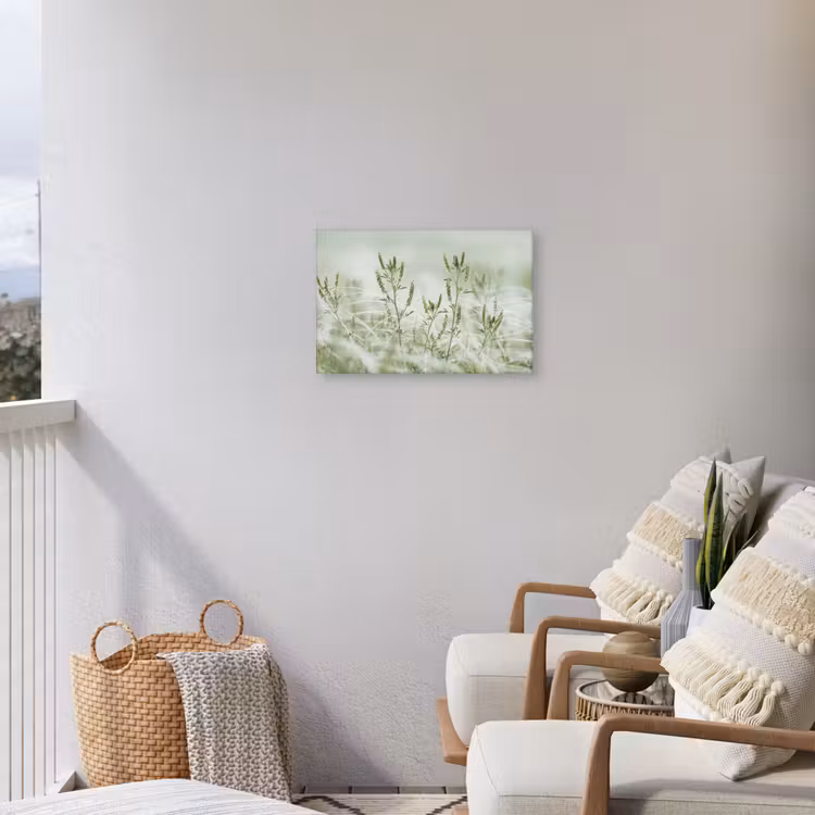 Grassen - Minimalistisch - Groen Tuinposter op houten frame 2 cm dik klein -sfeer1