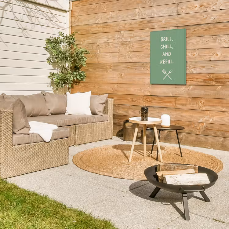 Grill - Groen - Zomer - Quote Tuinposter op houten frame 2 cm dik klein -sfeer2