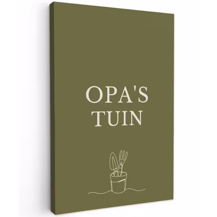 Opa's Tuin Tuinposter op houten frame 2 cm dik klein -3d