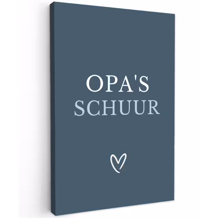 Opa's Schuur met Hart Tuinposter op houten frame 2 cm dik klein -3d