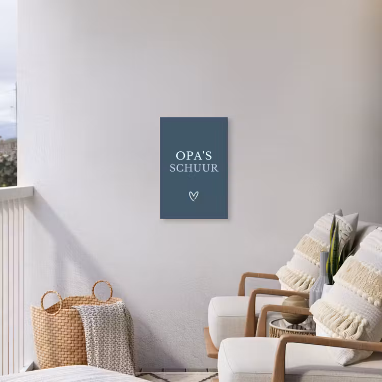 Opa's Schuur met Hart Tuinposter op houten frame 2 cm dik klein -sfeer1