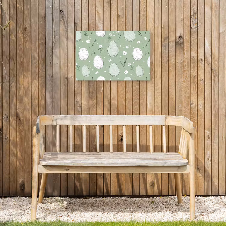 Groen - Eieren - Patroon Tuinposter op houten frame 2 cm dik klein -sfeer4