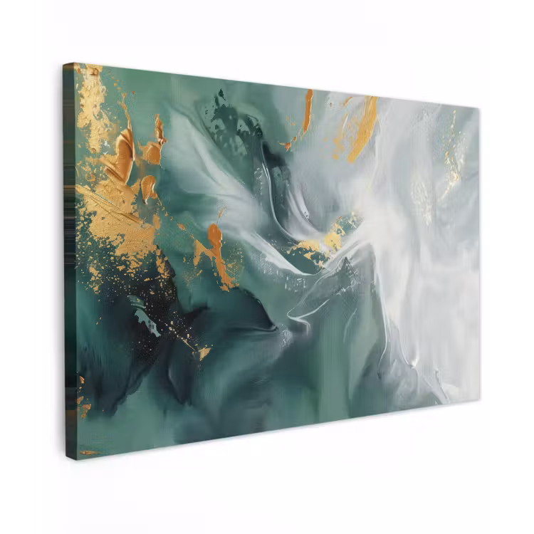 Groen - Modern - Marmer - Abstract Tuinposter op houten frame 2 cm dik klein -3d