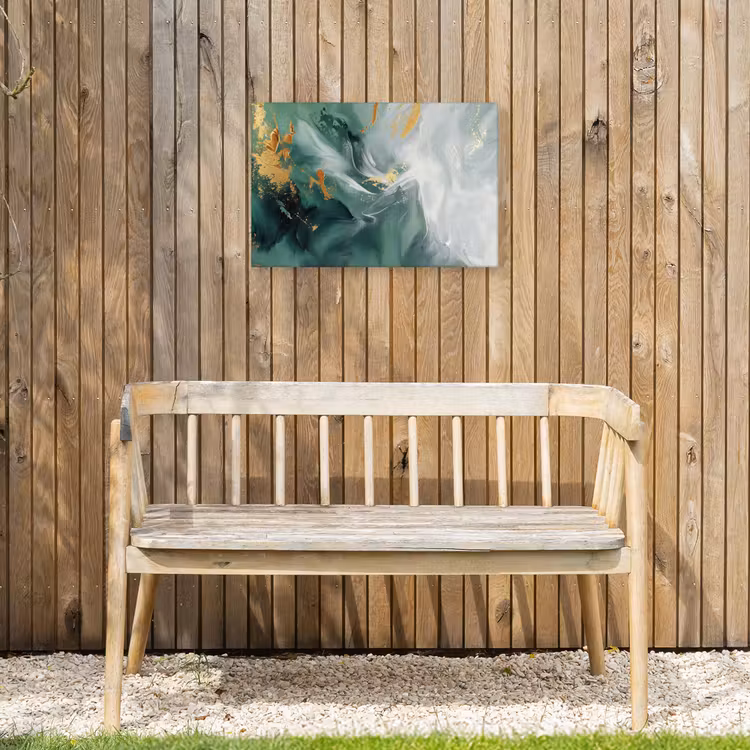 Groen - Modern - Marmer - Abstract Tuinposter op houten frame 2 cm dik klein -sfeer4