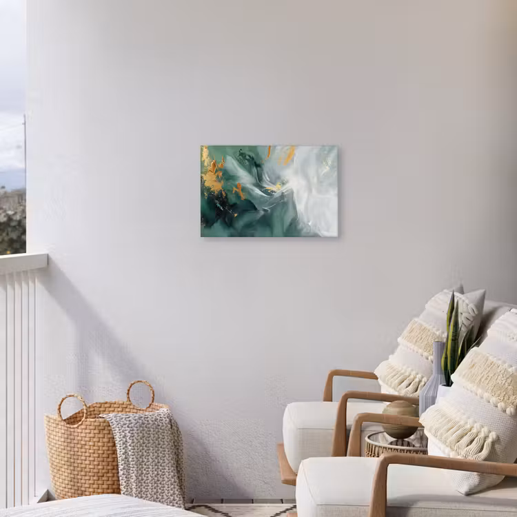 Groen - Modern - Marmer - Abstract Tuinposter op houten frame 2 cm dik klein -sfeer1