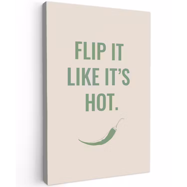 Groen - Quote - Zomer - Chilipeper Tuinposter op houten frame 2 cm dik klein -3d