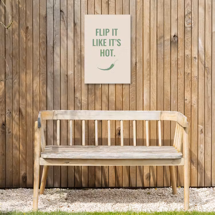 Groen - Quote - Zomer - Chilipeper Tuinposter op houten frame 2 cm dik klein -sfeer4