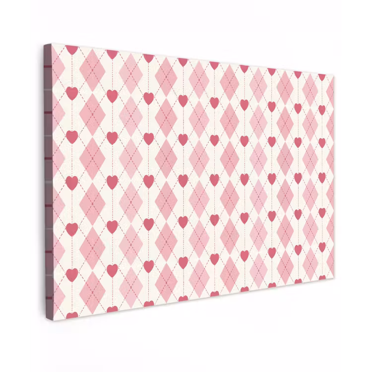 Ruiten - Klassiek - Roze - Wit Tuinposter op houten frame 2 cm dik klein 845 -3d