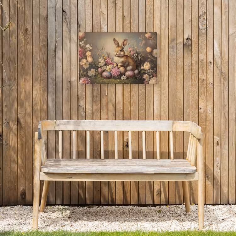 Haas - Stilleven - Bloemen Tuinposter op houten frame 2 cm dik klein -sfeer4