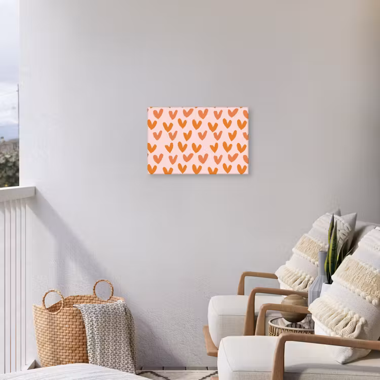 Hartjes - Getekend - Oranje Tuinposter op houten frame 2 cm dik klein 845 -sfeer1