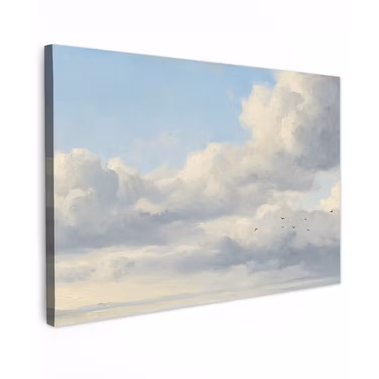 Lucht - Wolken - Natuur - Klassiek - Blauw Tuinposter op houten frame 2 cm dik klein -3d