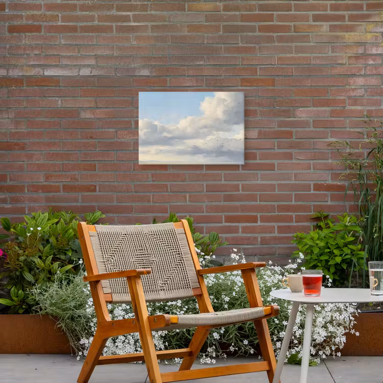 Lucht - Wolken - Natuur - Klassiek - Blauw Tuinposter op houten frame 2 cm dik klein -sfeer3