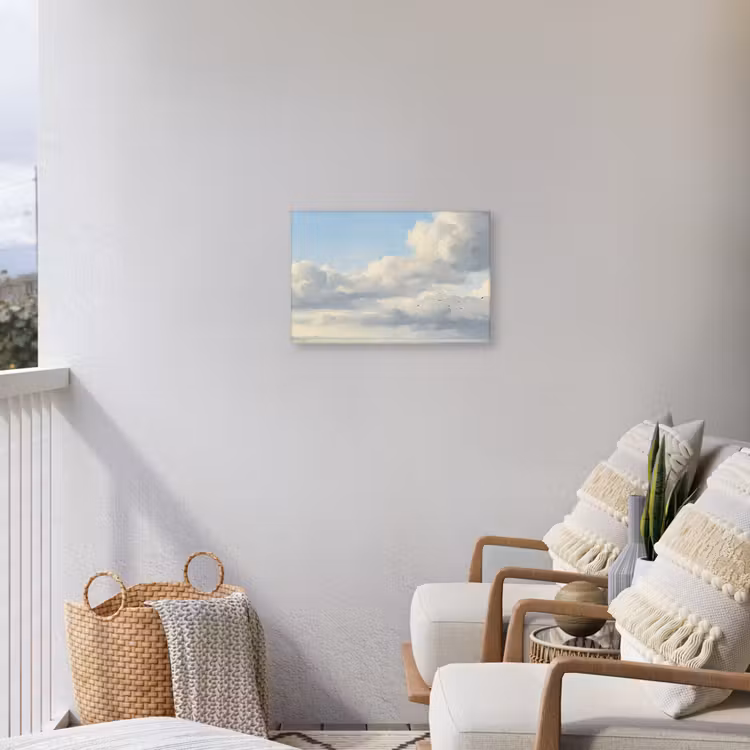 Lucht - Wolken - Natuur - Klassiek - Blauw Tuinposter op houten frame 2 cm dik klein -sfeer1