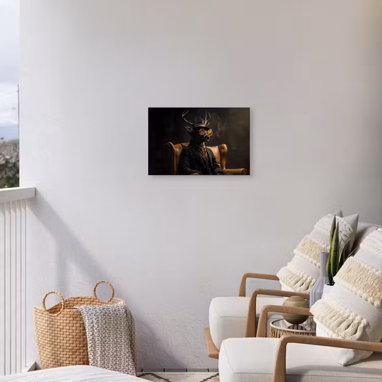 Hert - Zonnebril - Zwart - Pak Tuinposter op houten frame 2 cm dik klein -sfeer1