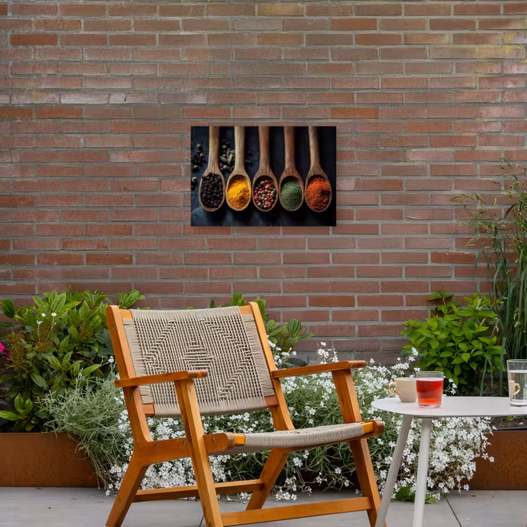 Houten - Lepels - Specerijen - Kruiden Tuinposter op houten frame 2 cm dik klein -sfeer3