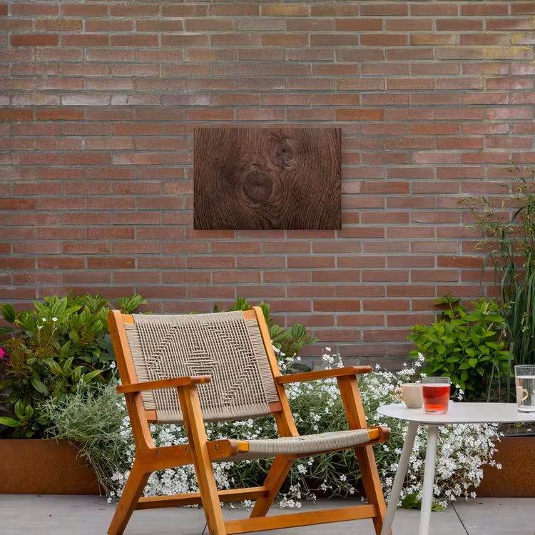 Houtnerf - Textuur - Patroon - Bruin - Rustiek Tuinposter op houten frame 2 cm dik klein -sfeer3