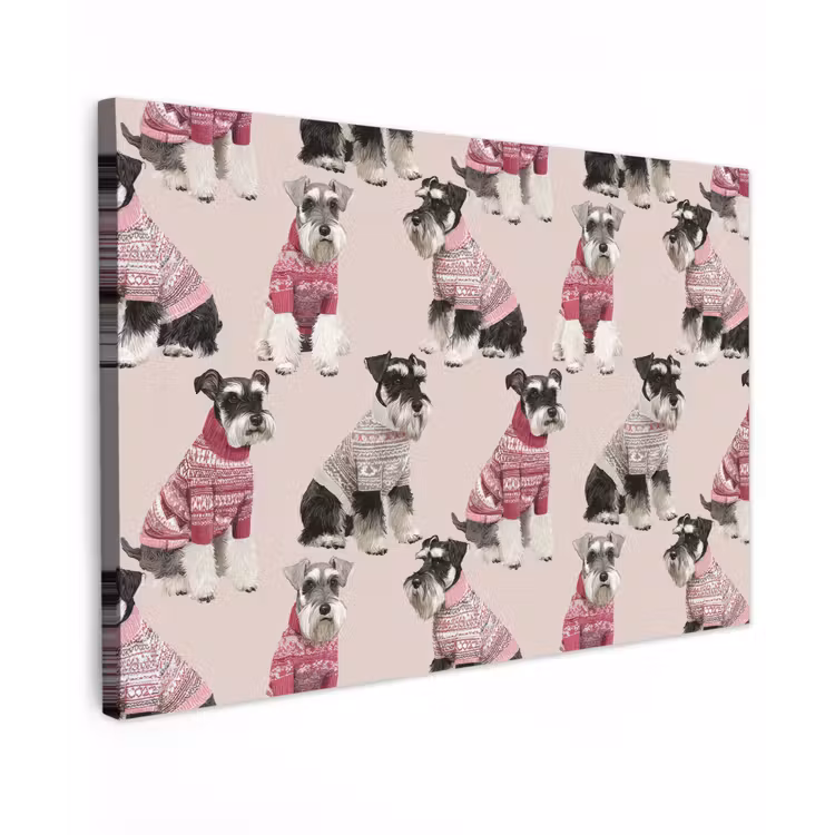 Honden - Truien - Rood Tuinposter op houten frame 2 cm dik klein 845 -3d