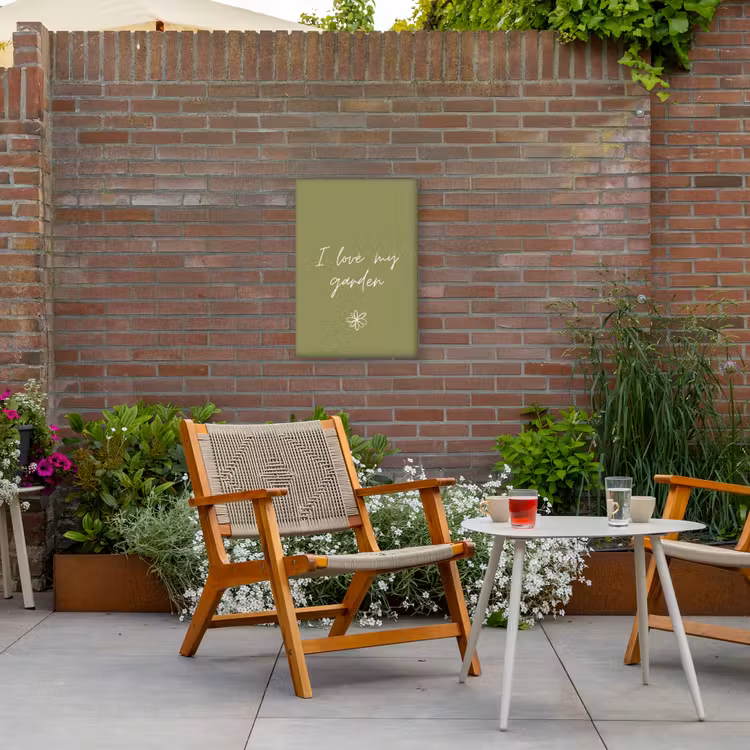 I Love My Garden Tuinposter op houten frame 2 cm dik klein -sfeer3