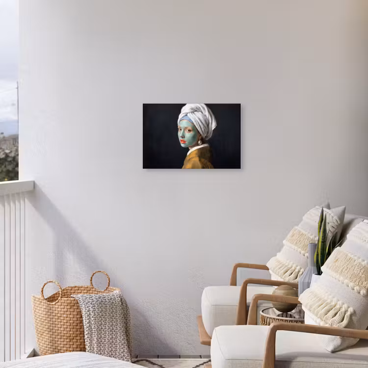 Iconisch - Modern - Kleurrijk Tuinposter op houten frame 2 cm dik klein -sfeer1
