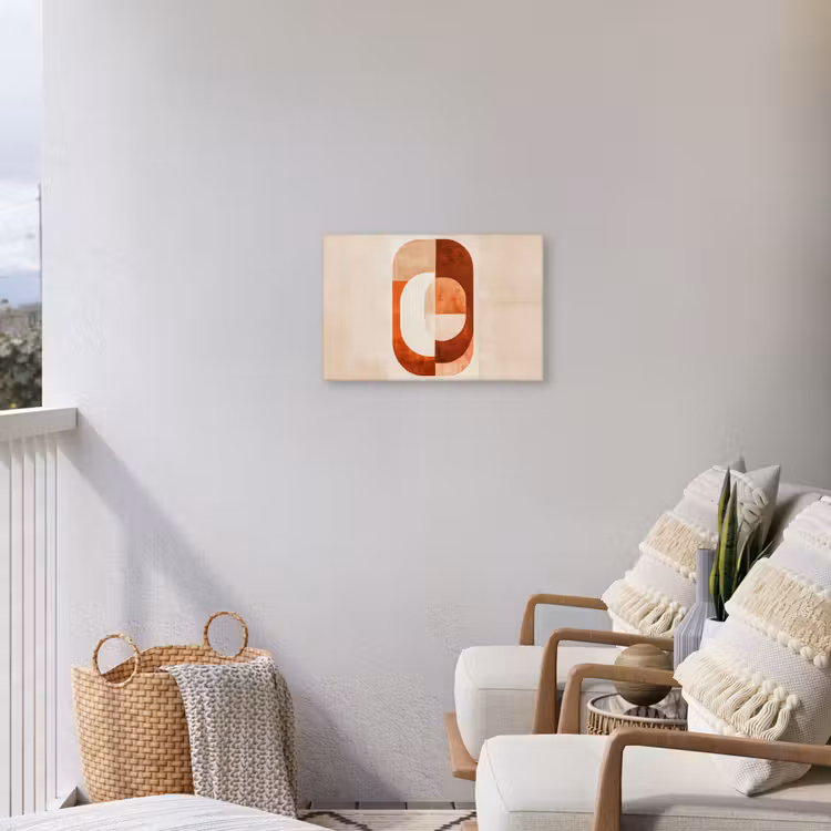 Illustratie - Abstract - Vormen - Rood Tuinposter op houten frame 2 cm dik klein -sfeer1